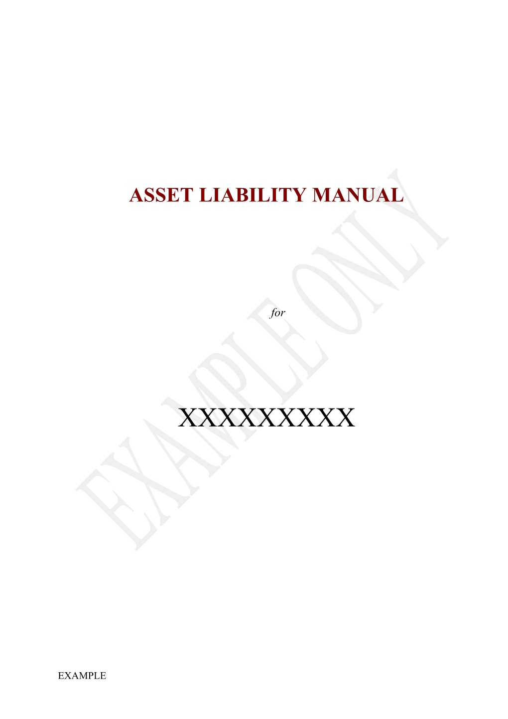 Asset Liability Manual