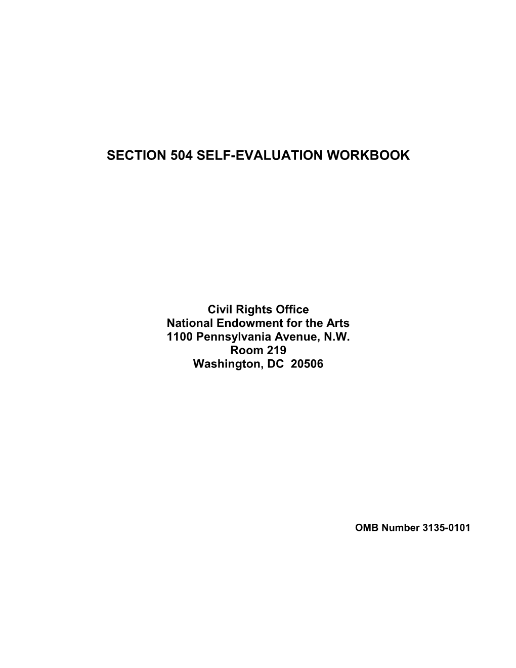 Section 504 Self-Evaluation Workbook