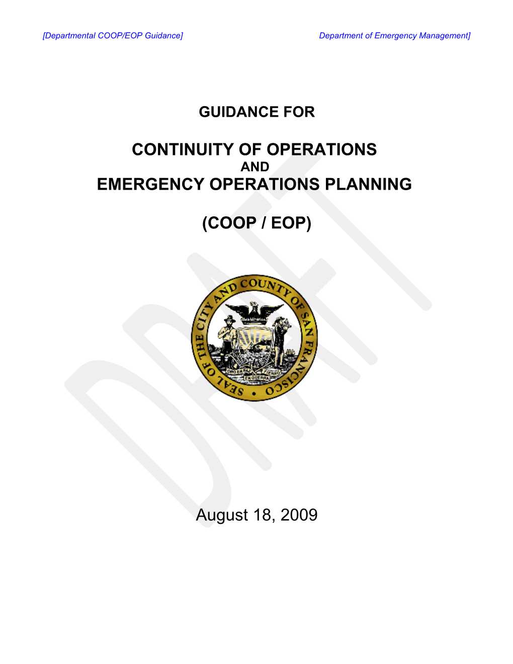 Continuity of Operations and Emergency Operations Planning