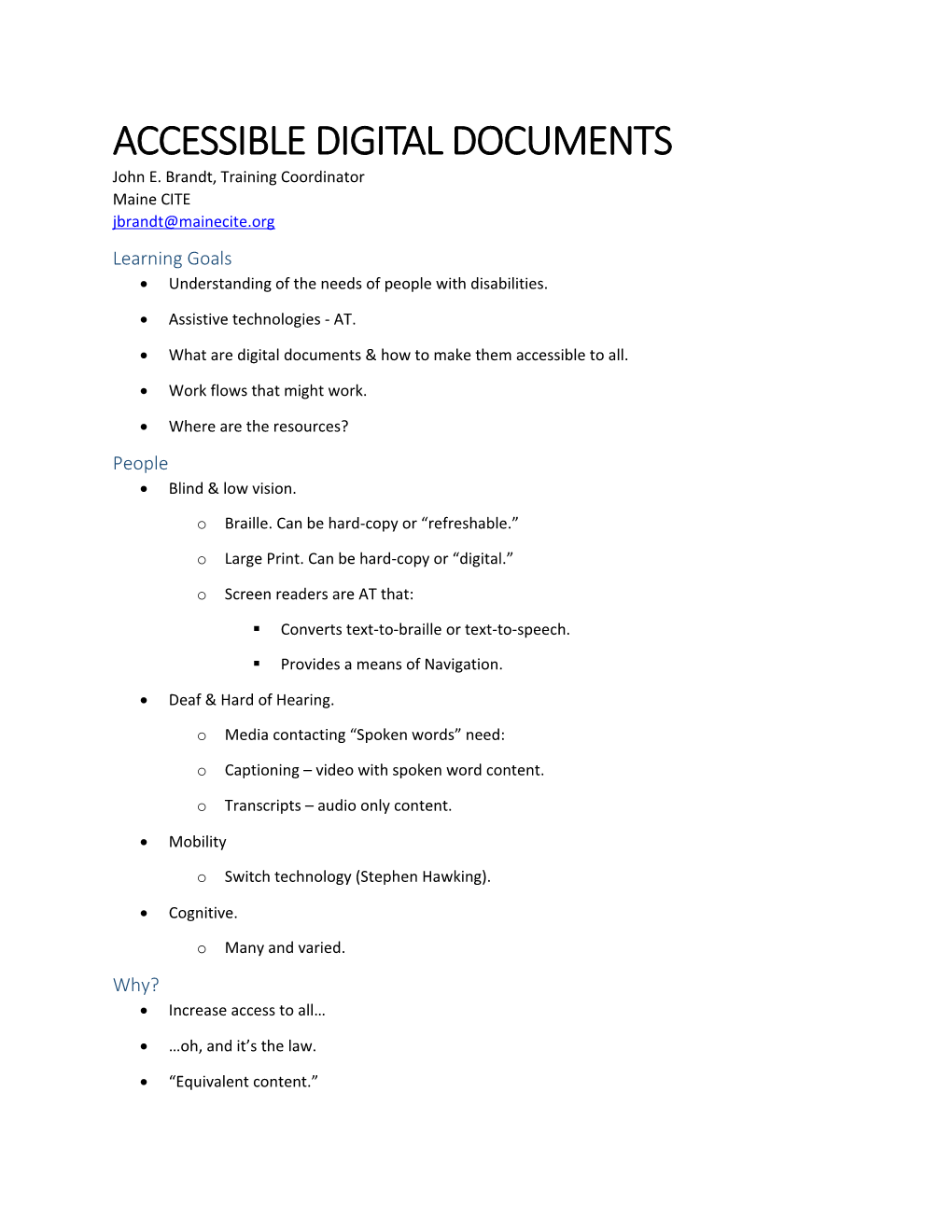 Accessible Digital Documents