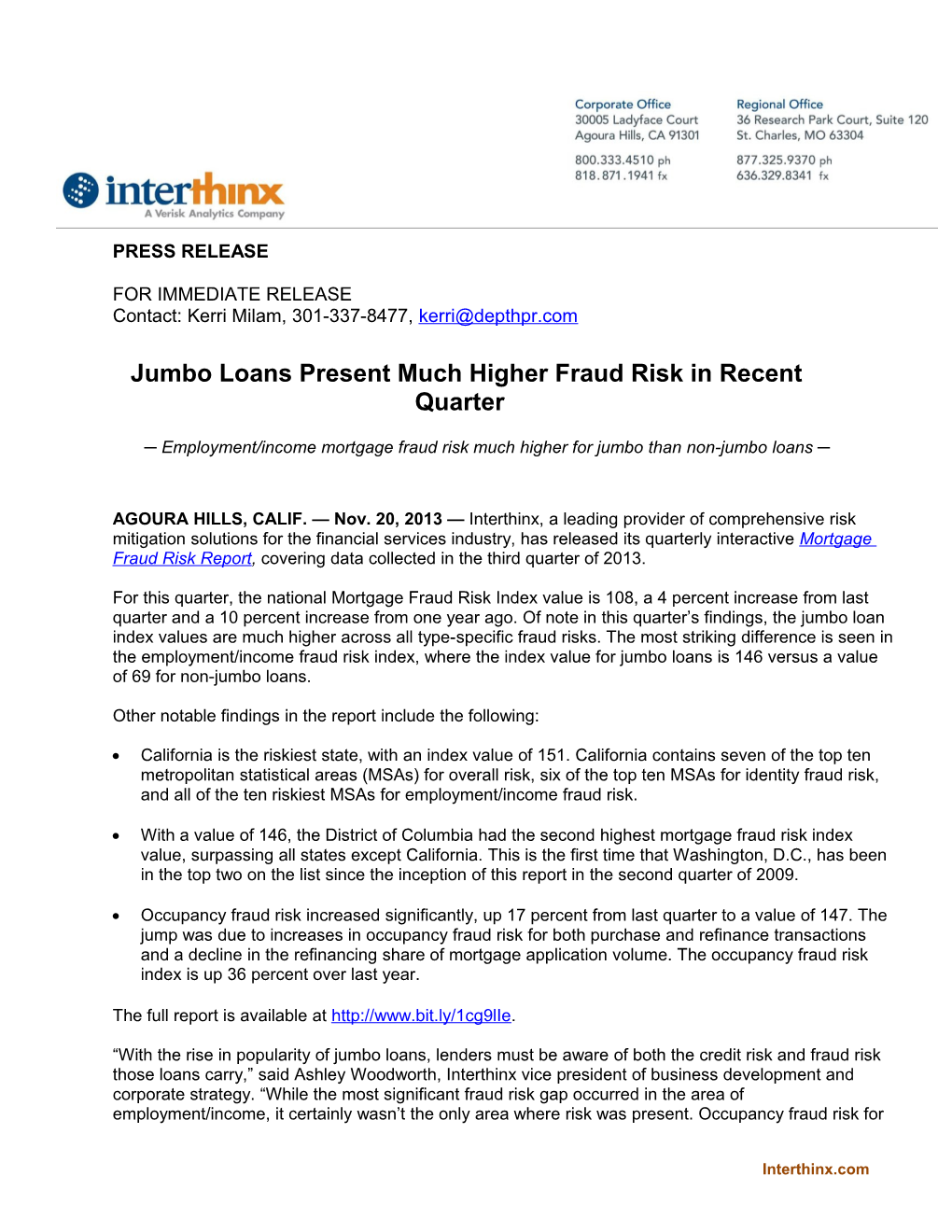 Jumbo Loans Present Much Higher Fraud Risk in Recent Quarter