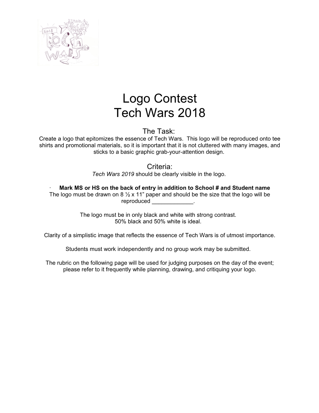 Tech Wars 2019 Should Be Clearly Visible in the Logo