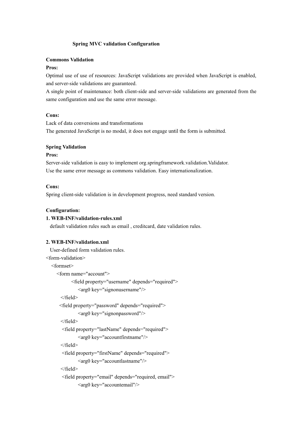 Spring MVC Validation Configration