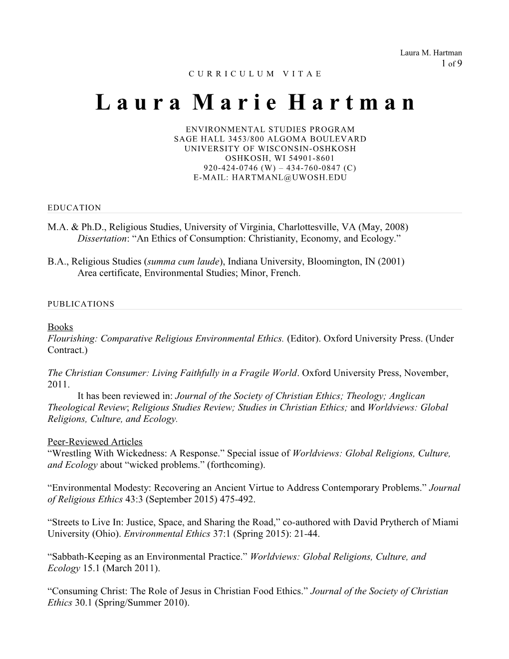 Dissertation: an Ethics of Consumption: Christianity, Economy, and Ecology