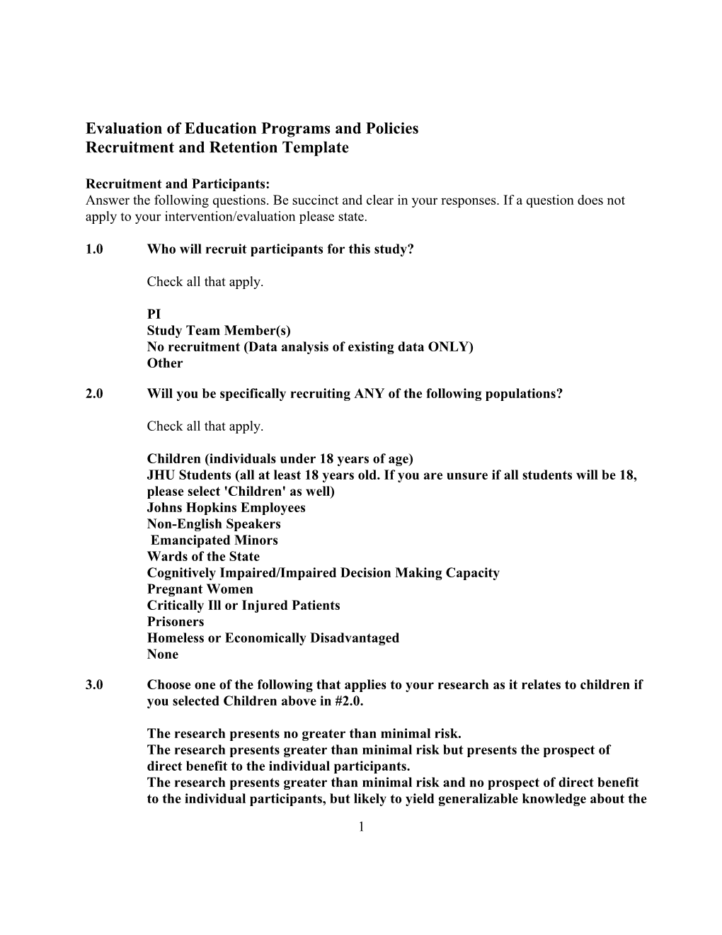 Evaluation of Education Programs and Policies