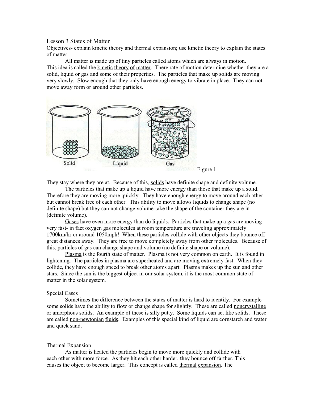 Chapter 8-1 States of Matter