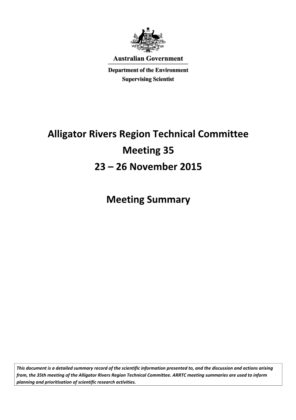 ARRTC 35 Meeting Summary