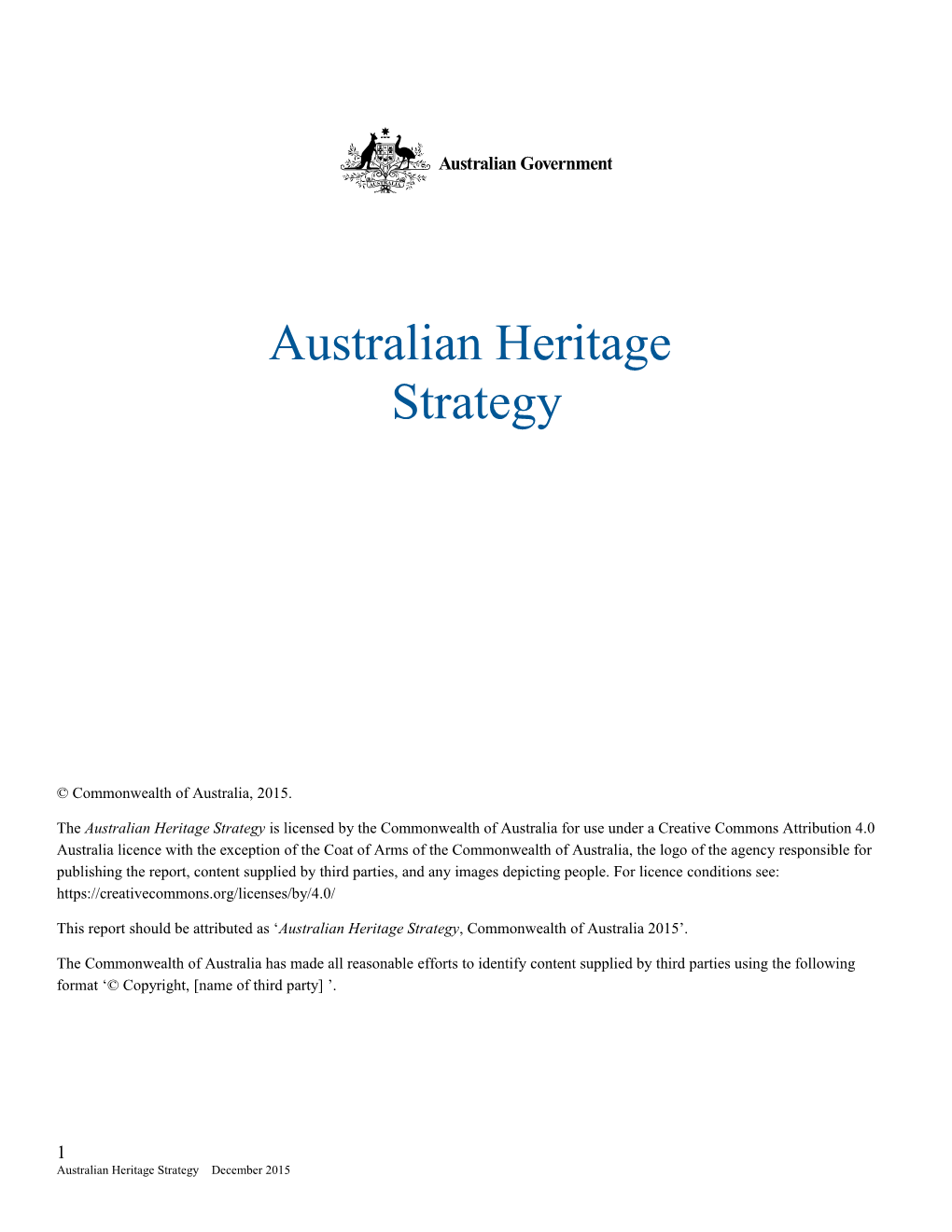 Australian Heritage Strategy