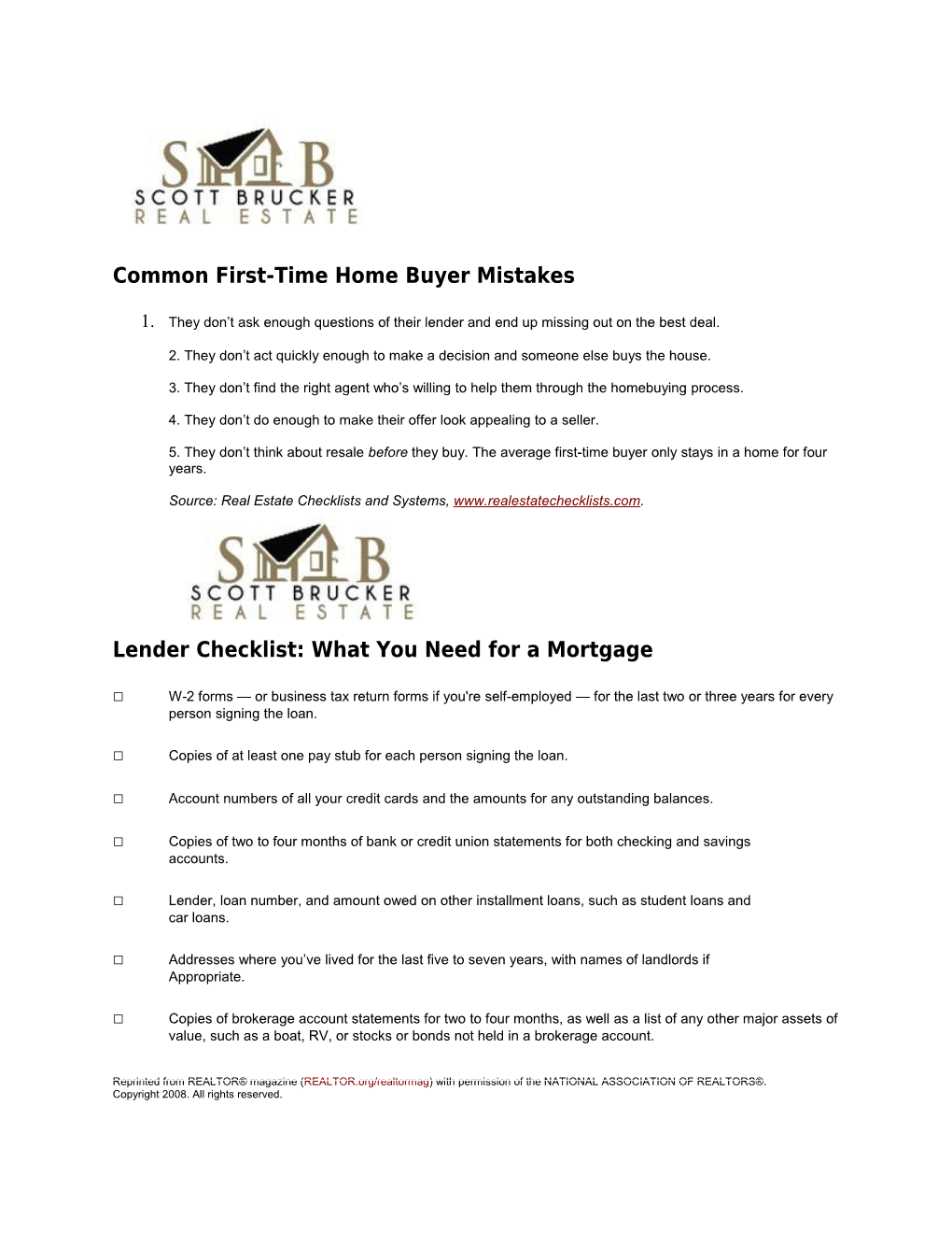 Lender Checklist: What You Need for a Mortgage