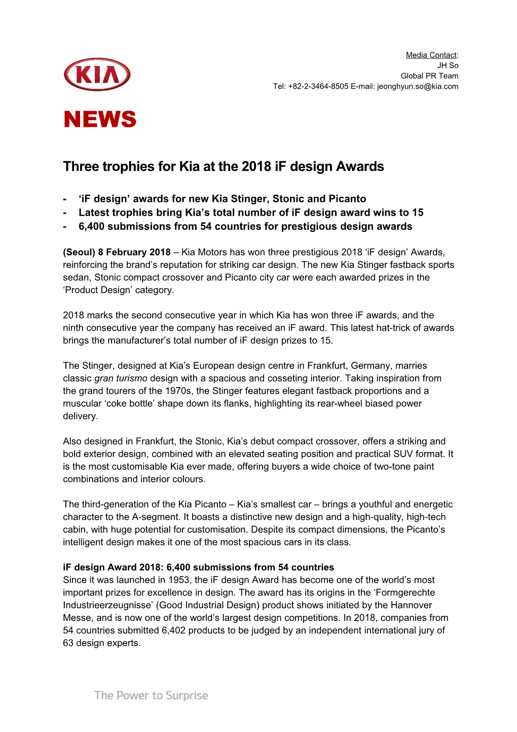 Three Trophies for Kia at the 2018 If Design Awards