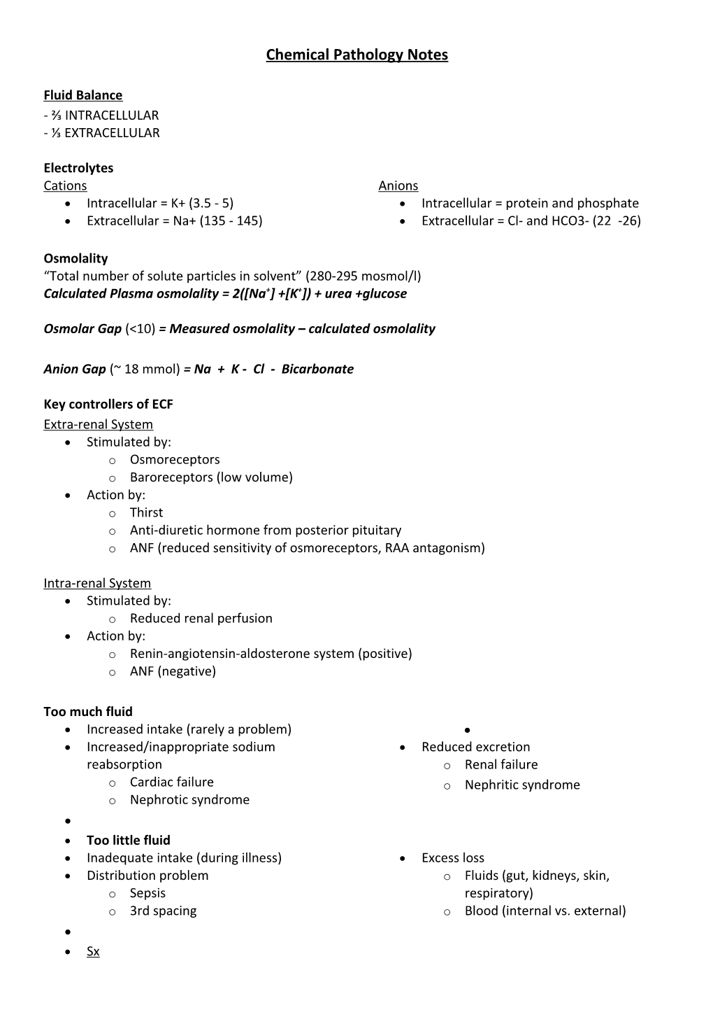 Chemical Pathologynotes