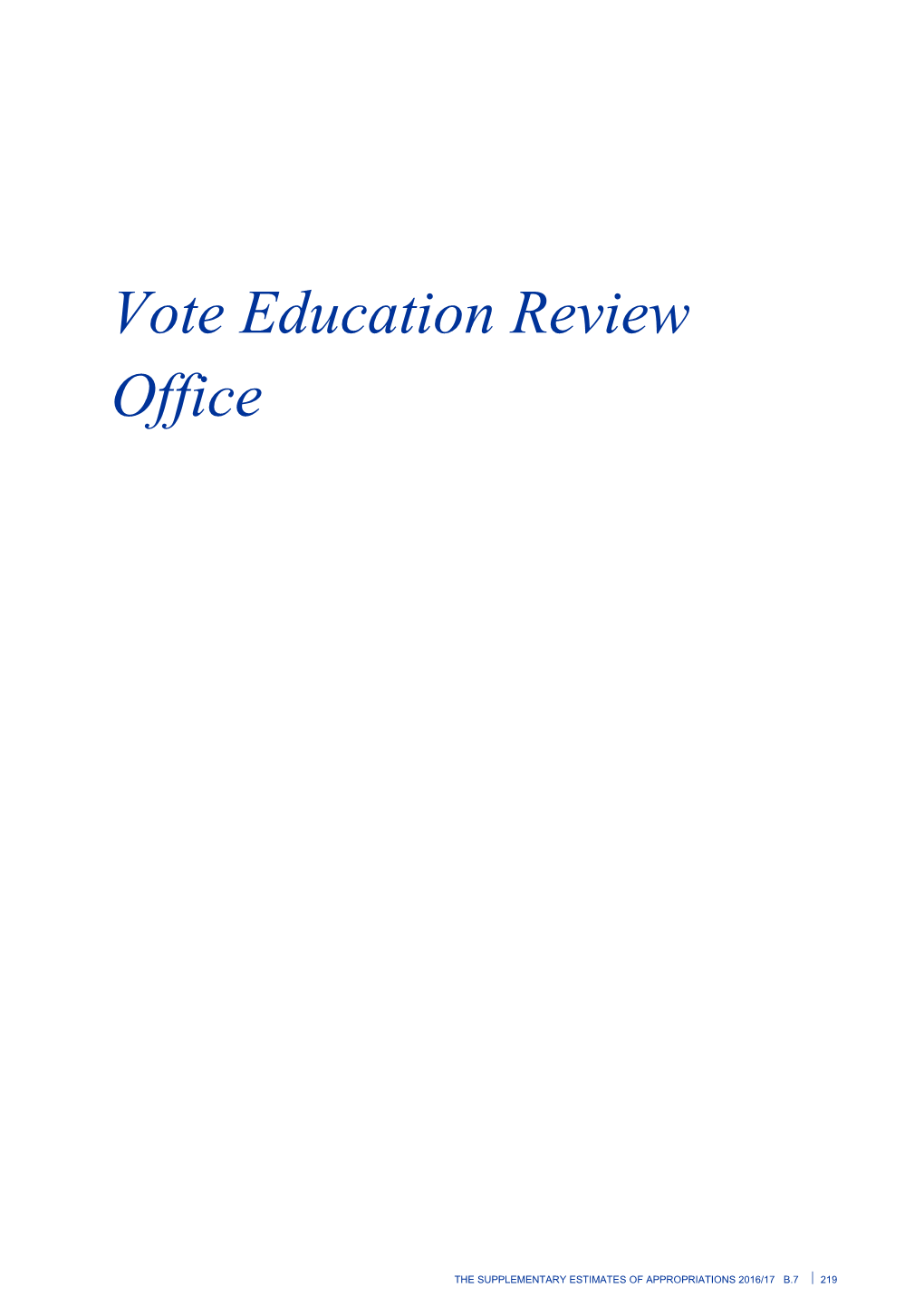Vote Education Review Office - Supplementary Estimates of Appropriations 2016/17 - Budget 2017