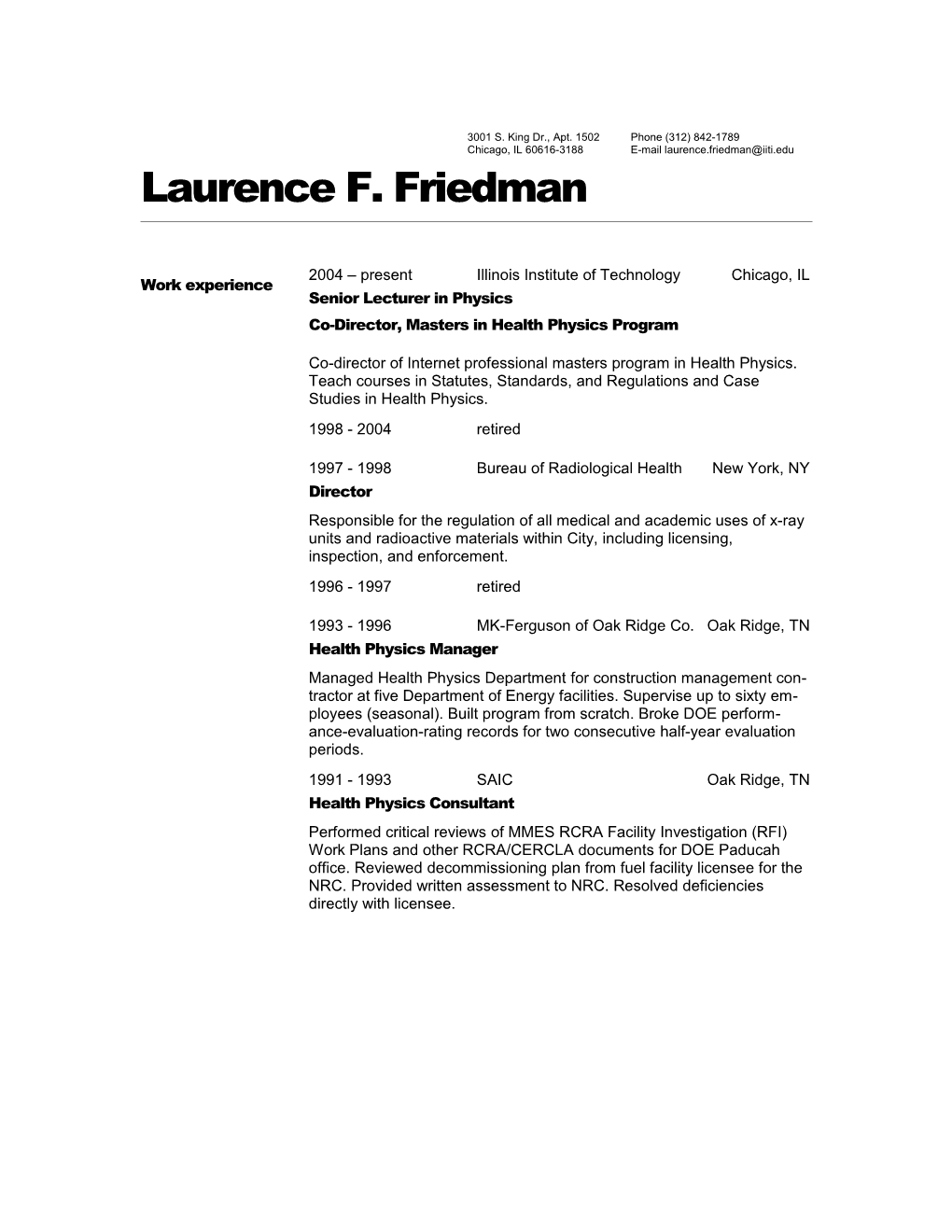 Laurence F. Friedman