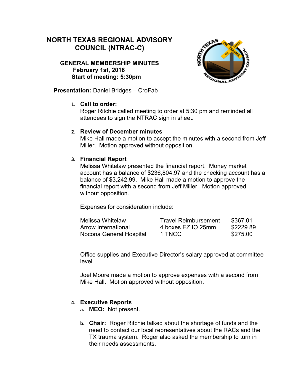 General Membership Minutes