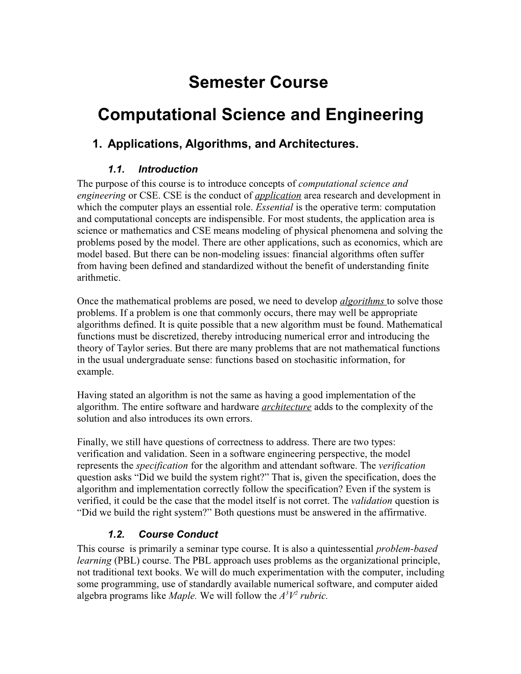Project Book for Computational Science and Engineering