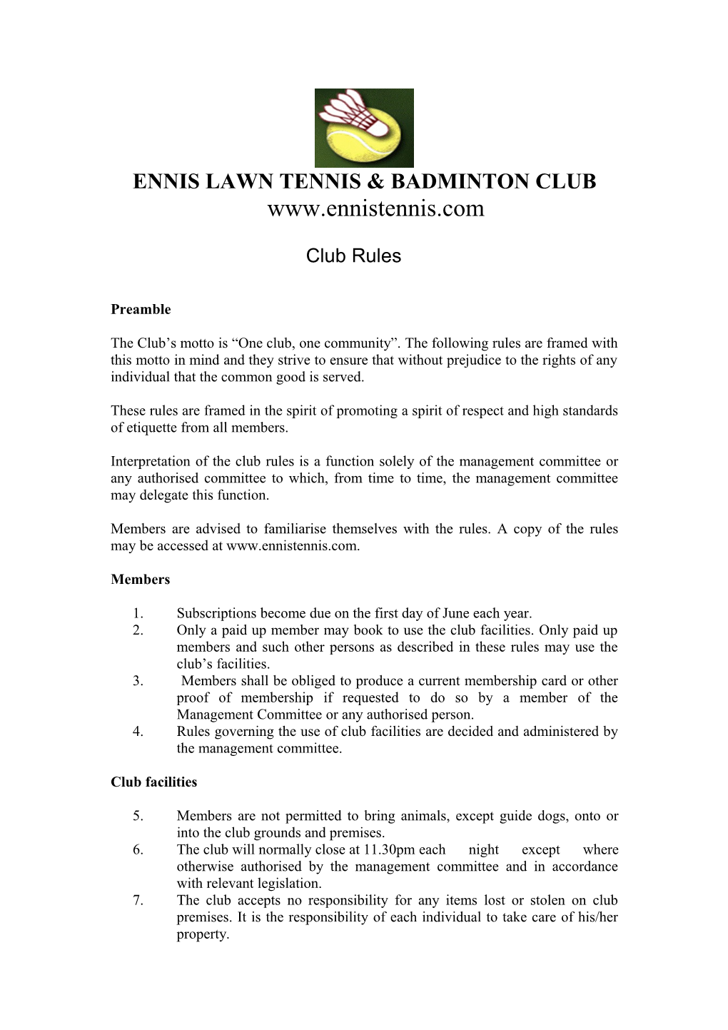 Ennis Lawn Tennis and Badminton Club
