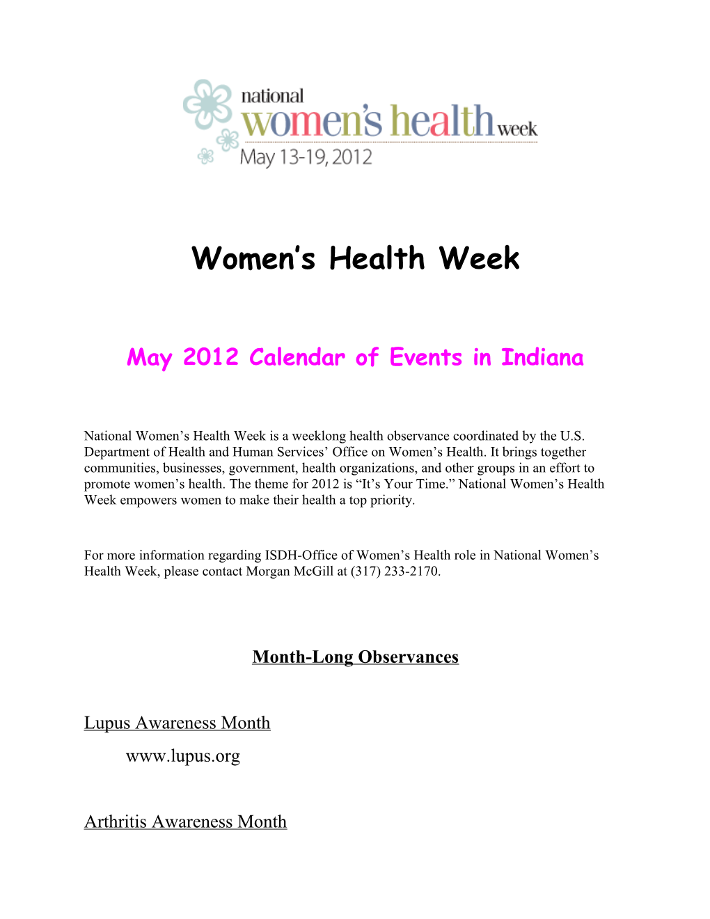 Women S Health Week