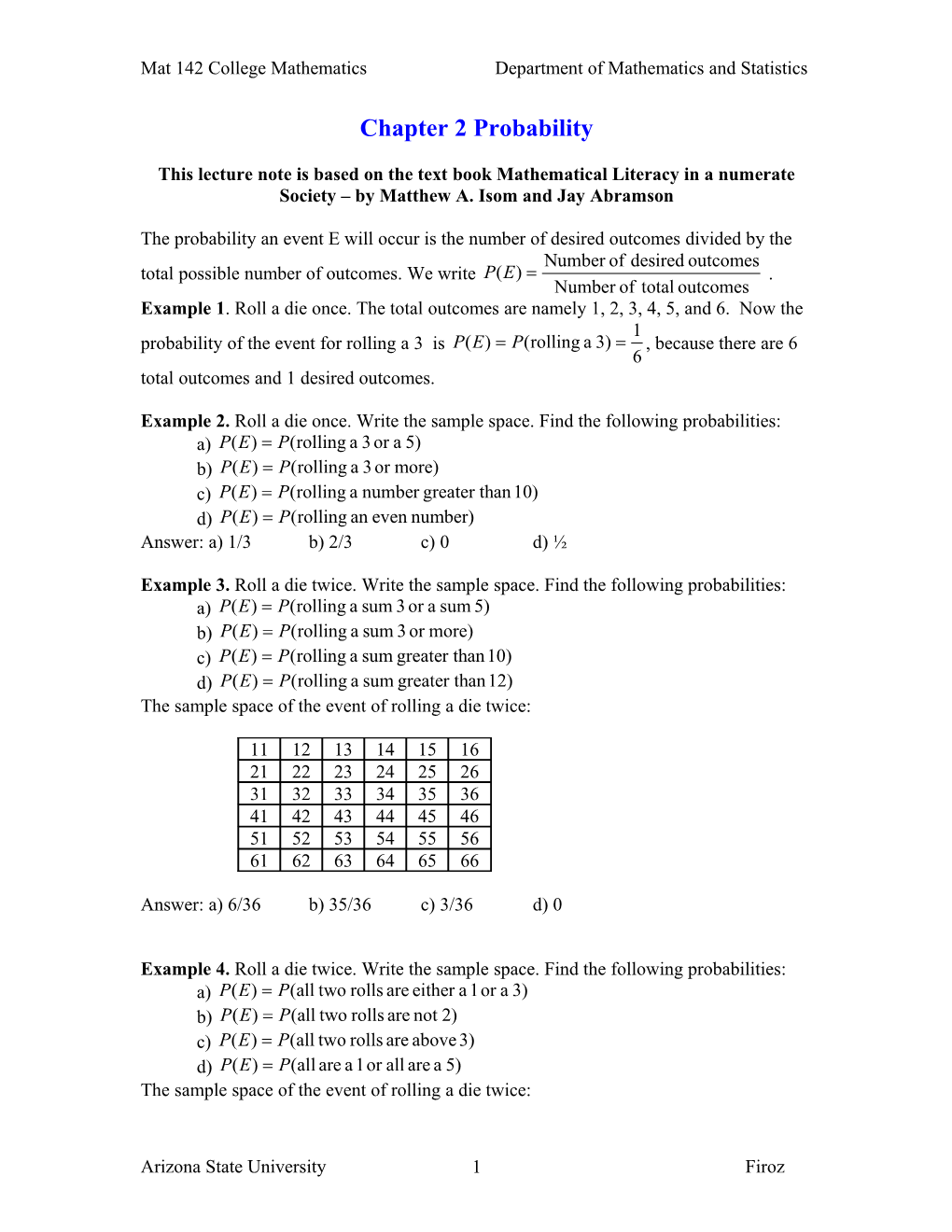 Mat 142 College Mathematicsdepartment of Mathematics and Statistics