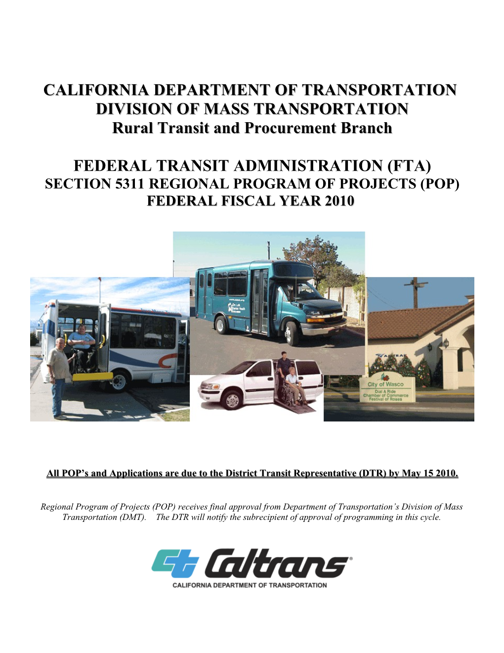 Regional Program of Projects (POP) Receives Final Approval from Department of Transportation