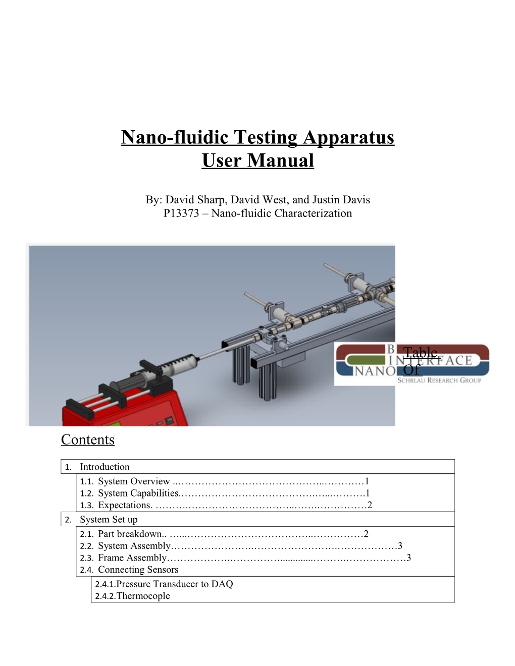 Nano-Fluidic Testing Apparatus