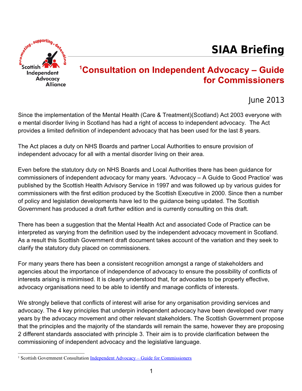 Guide to Promoting Advocacy and Influencing Using the SIAA Manifesto