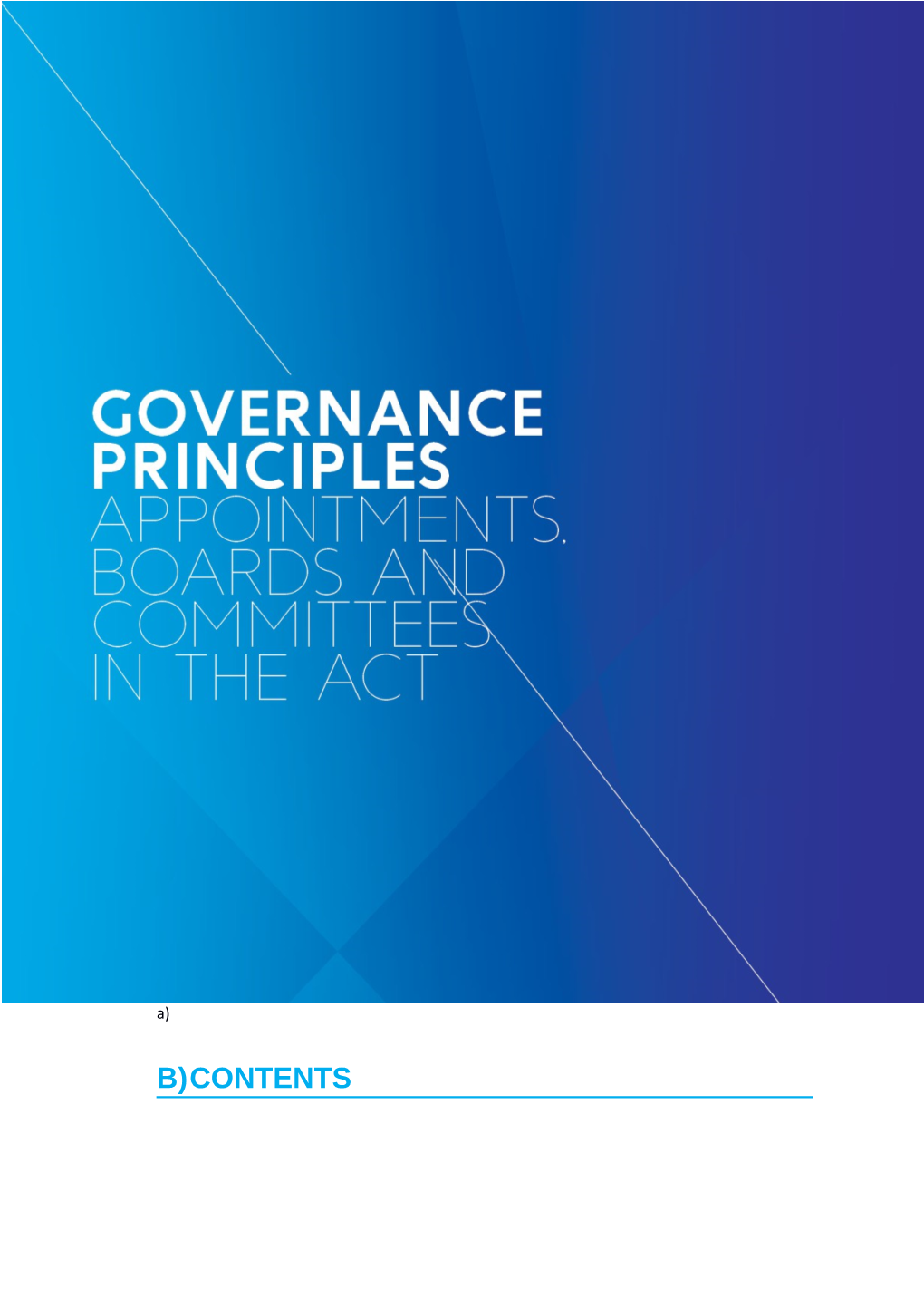 Part a Governance Principles Appointments, Boards, and Committees in the Act