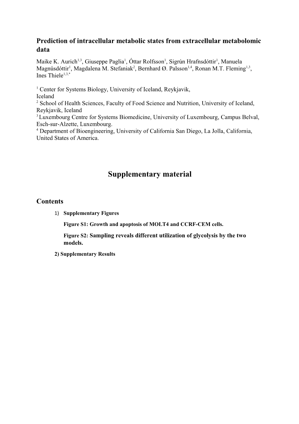 Prediction of Intracellular Metabolic States from Extracellular Metabolomic Data