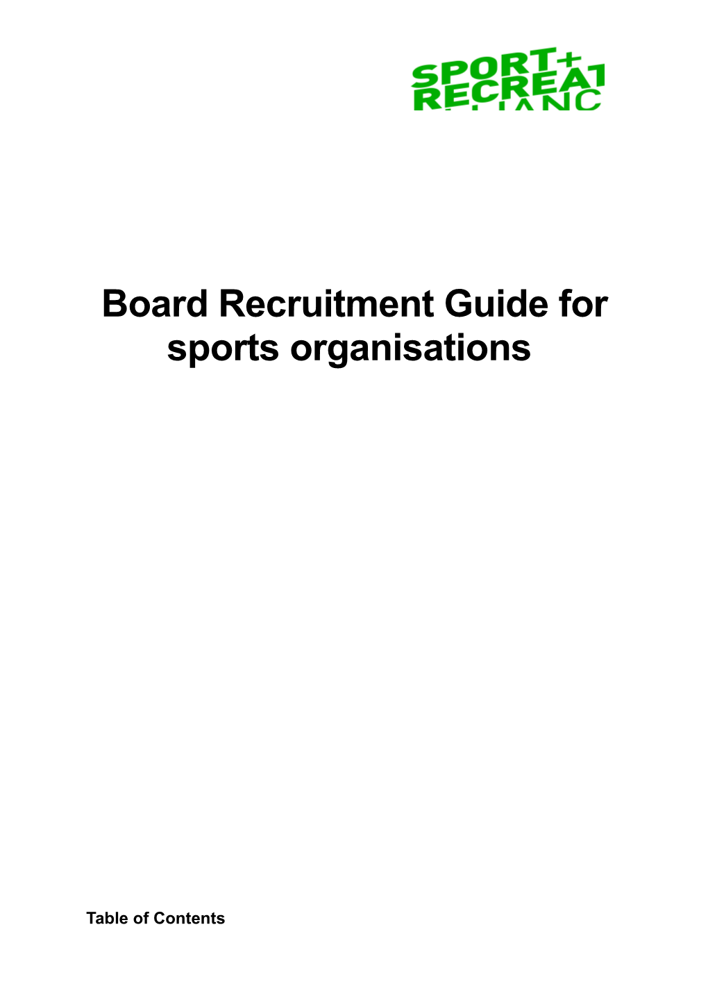 Board Recruitment Guide for Sports Organisations