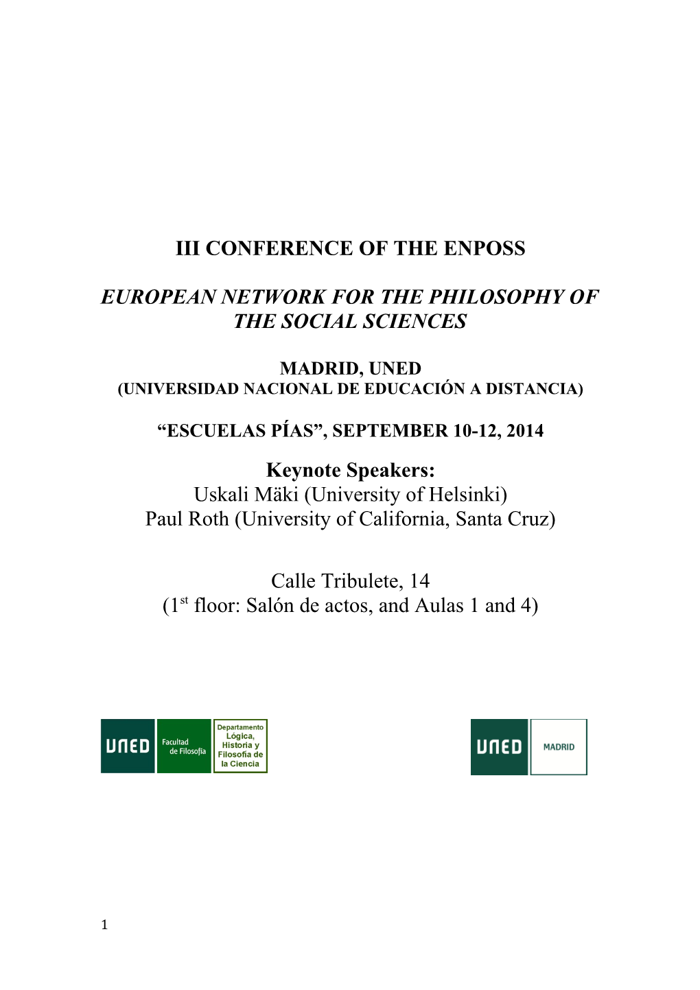 European Network for the Philosophy of the Social Sciences