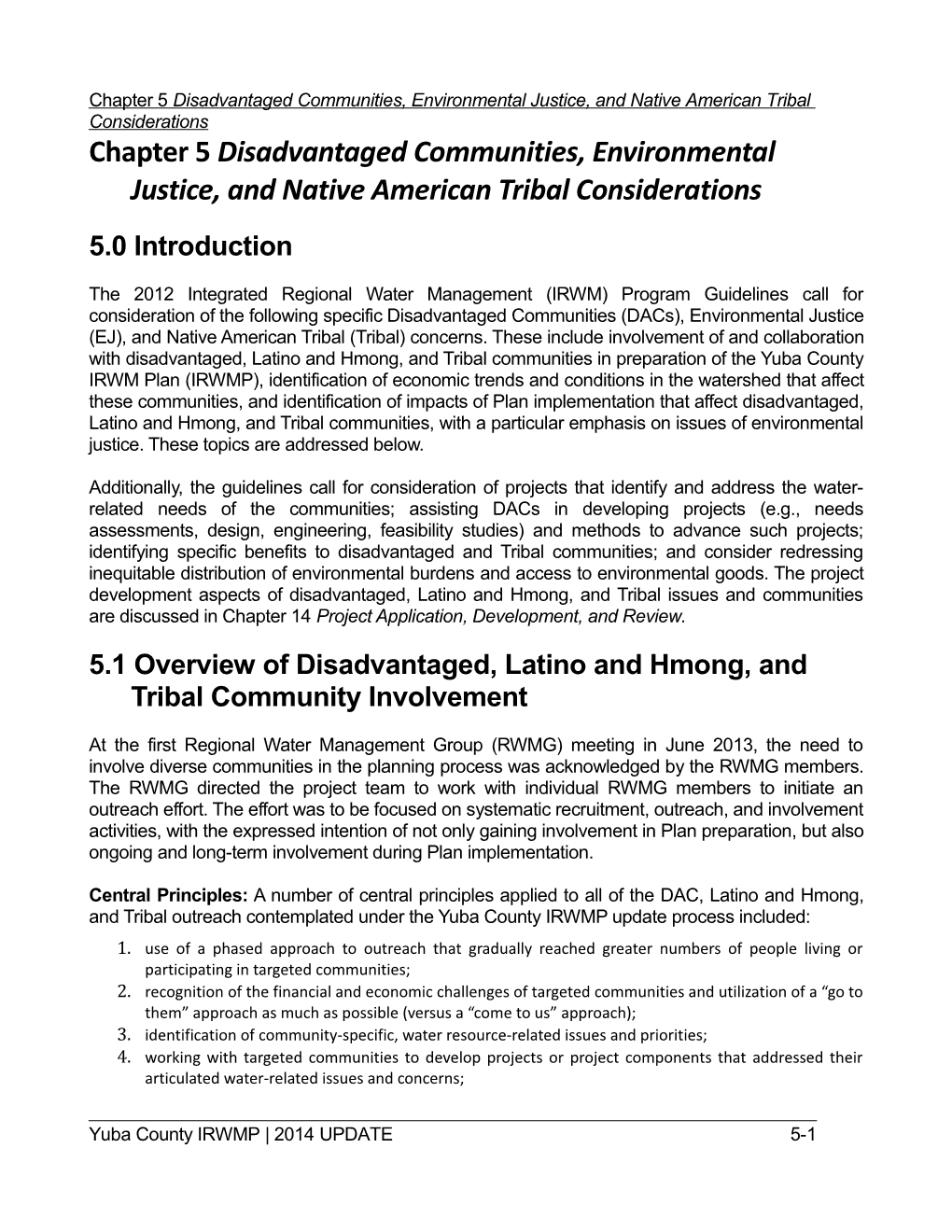 Chapter5disadvantaged Communities, Environmental Justice, and Native American Tribal