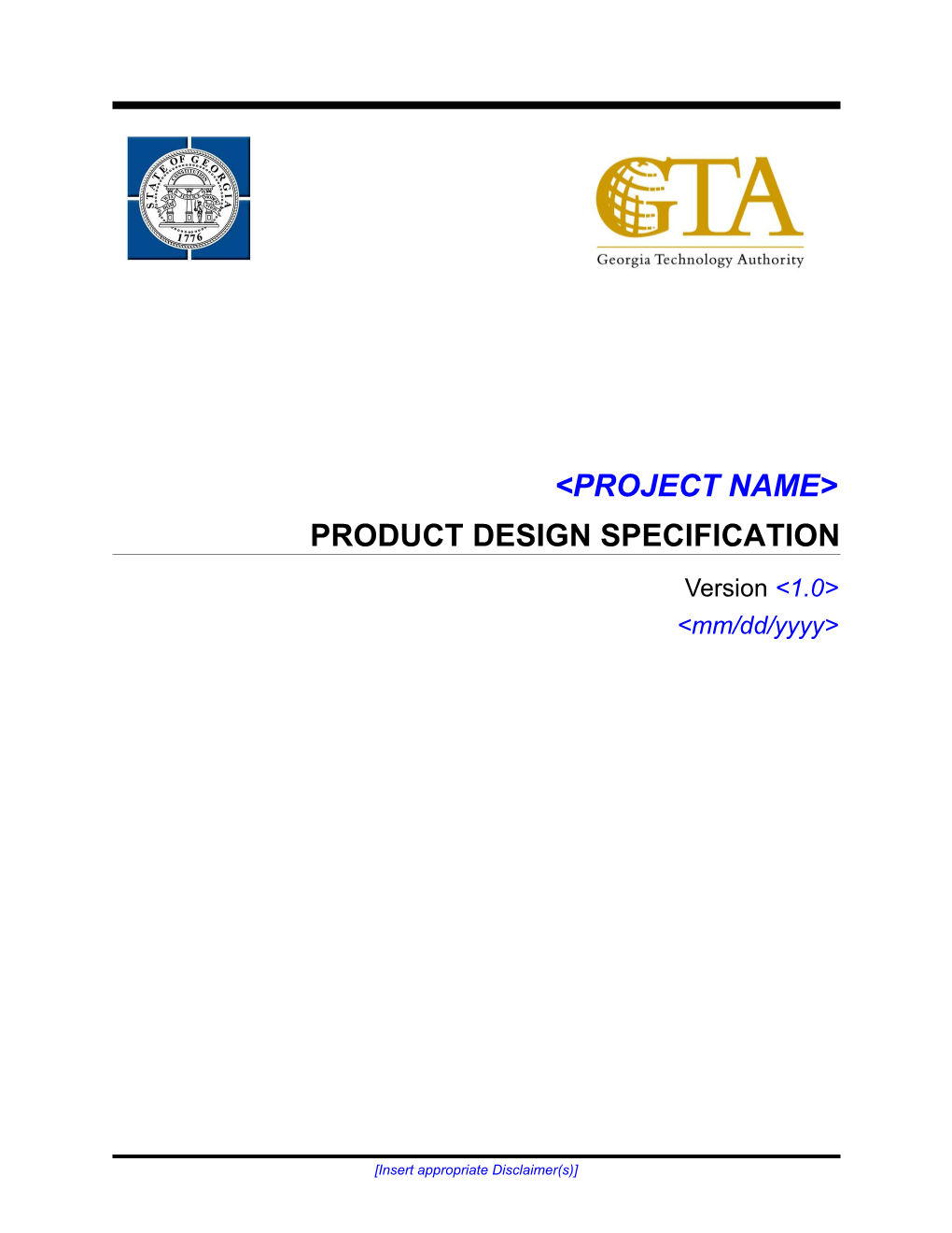 Product Design Specification Template
