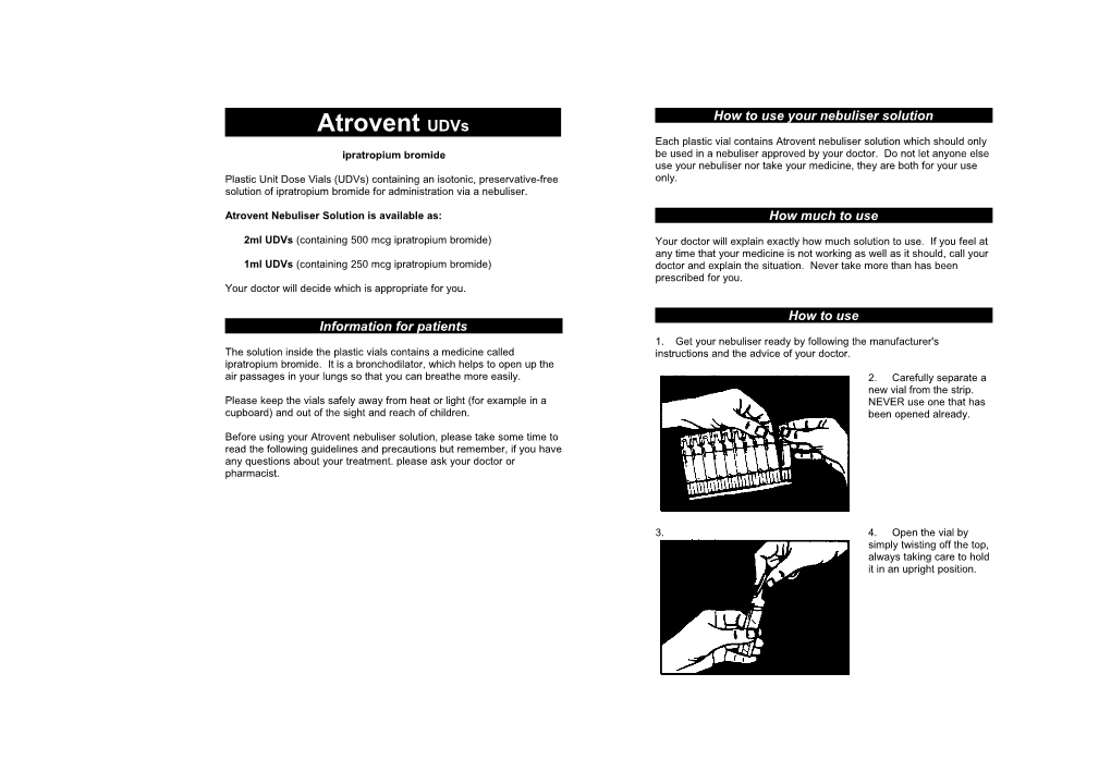 Atrovent Nebuliser Solution Is Available As