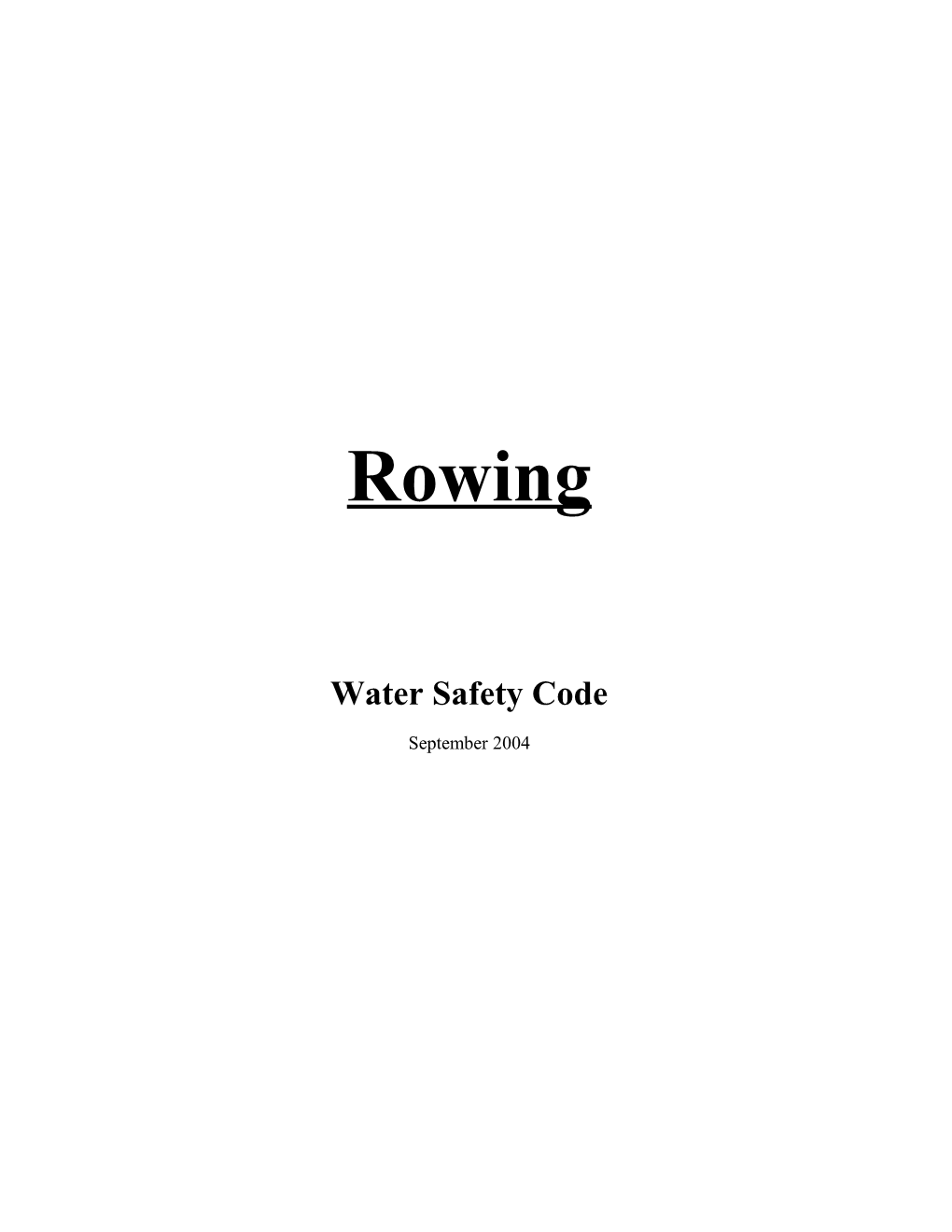 The Water Safety Code