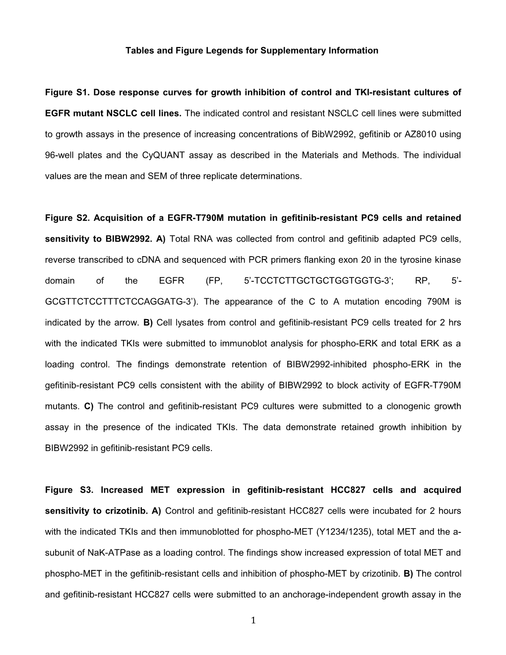 Tables and Figure Legends for Supplementary Information