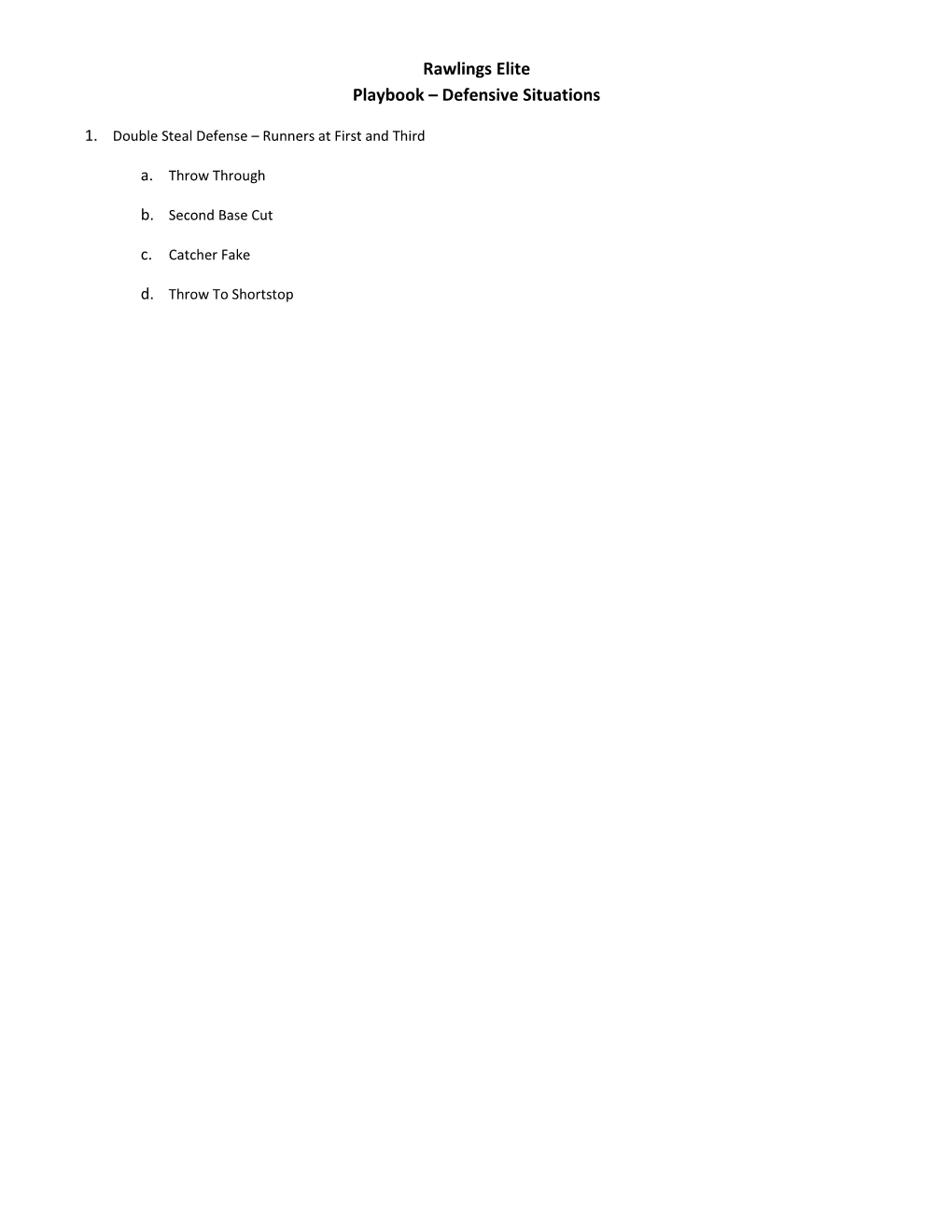 Rawlings Elite Playbook Defensive Situations