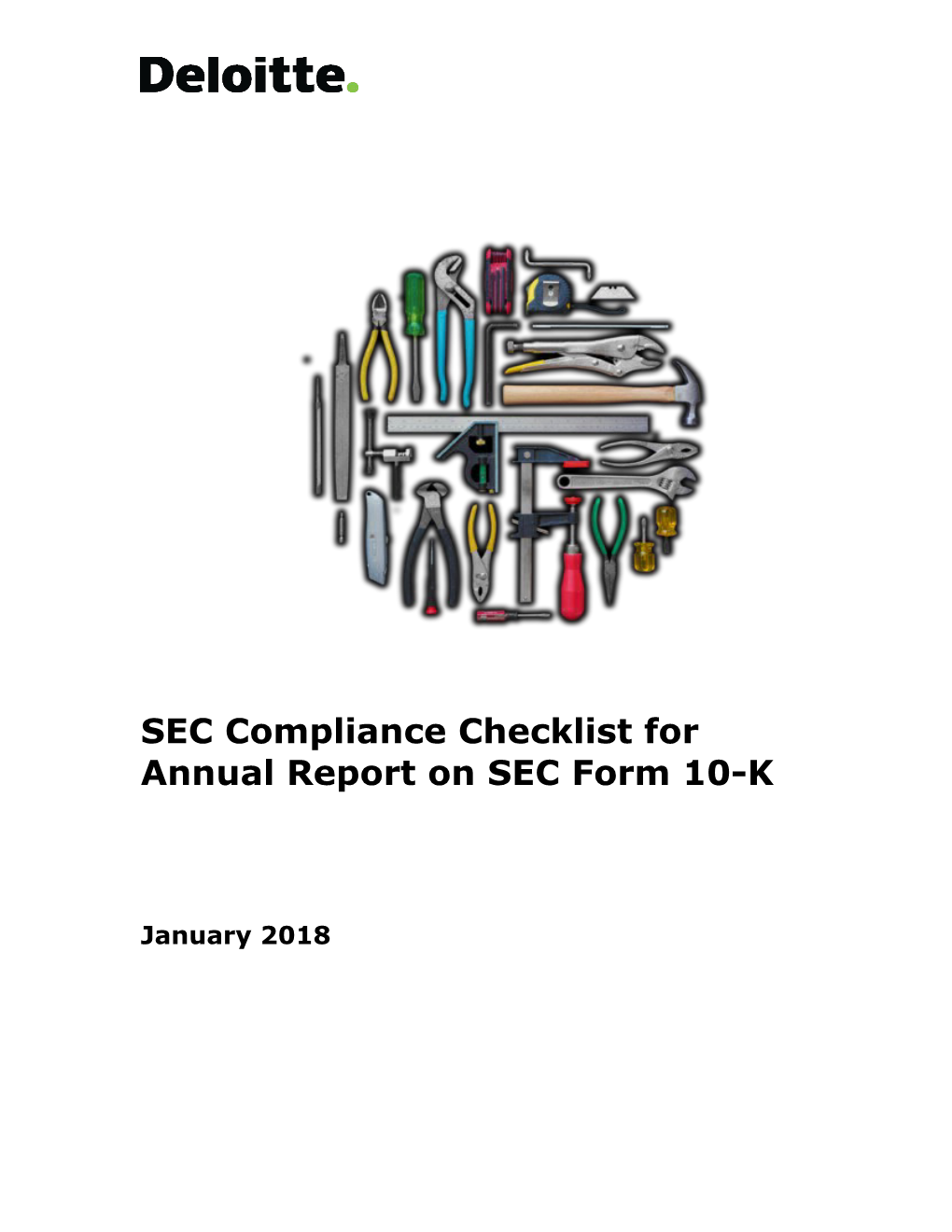 Checklist for Annual Report on Sec Form 10-K