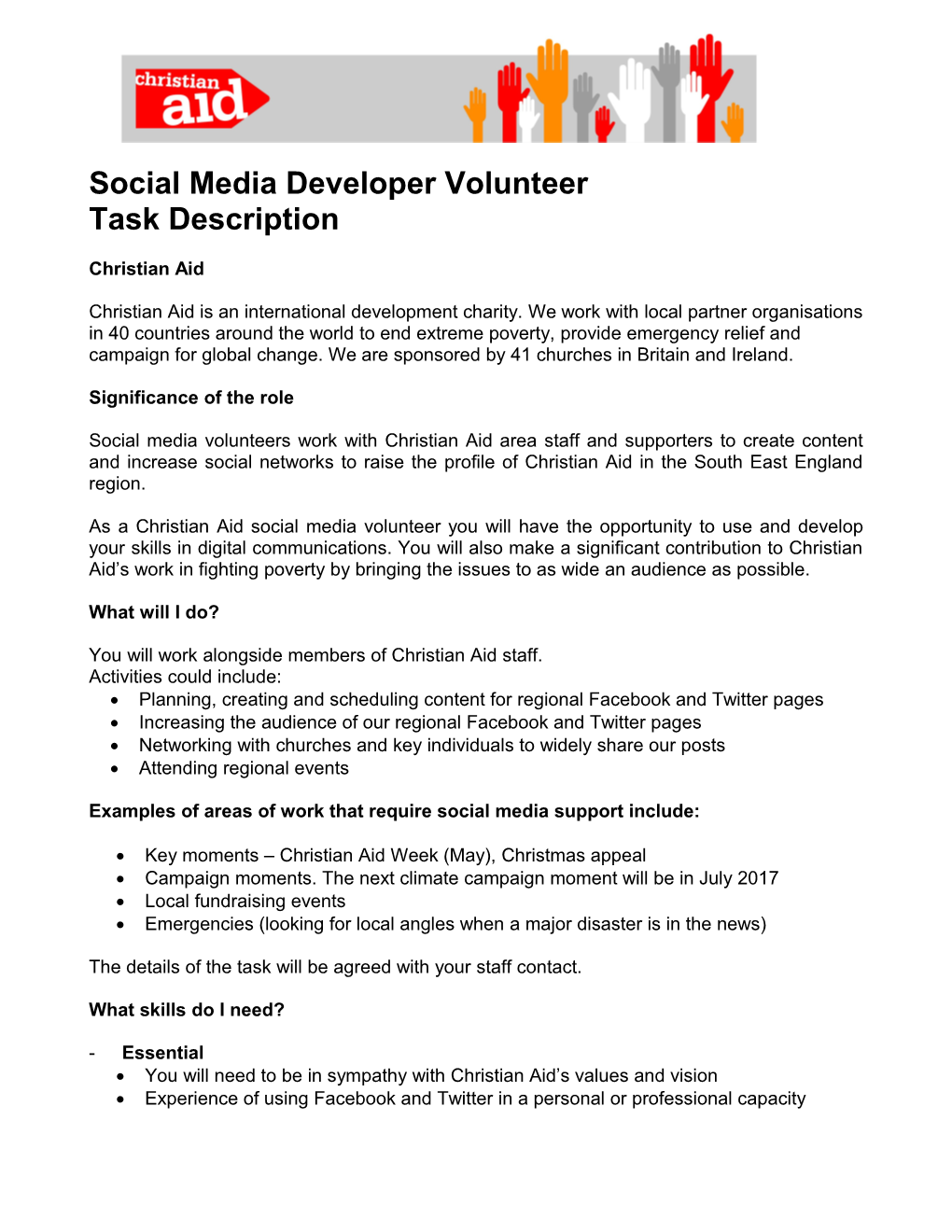 Social Mediadeveloper Volunteer