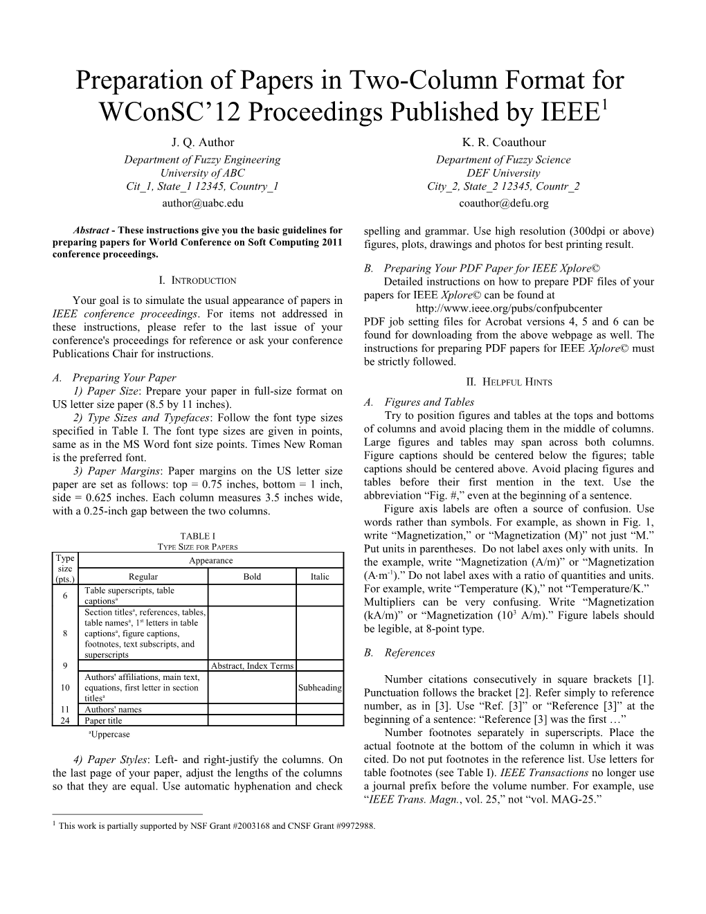 Preparation of Papers in a Two-Column Format for NAFIPS 04 Conference