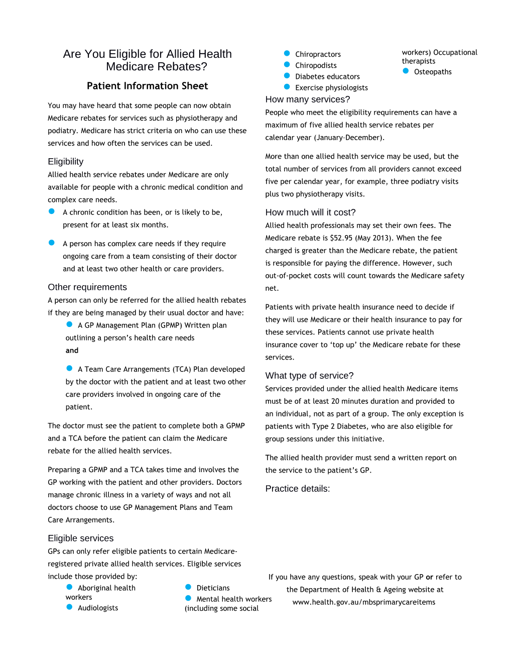 Are You Eligible for Allied Health Medicare Rebates?