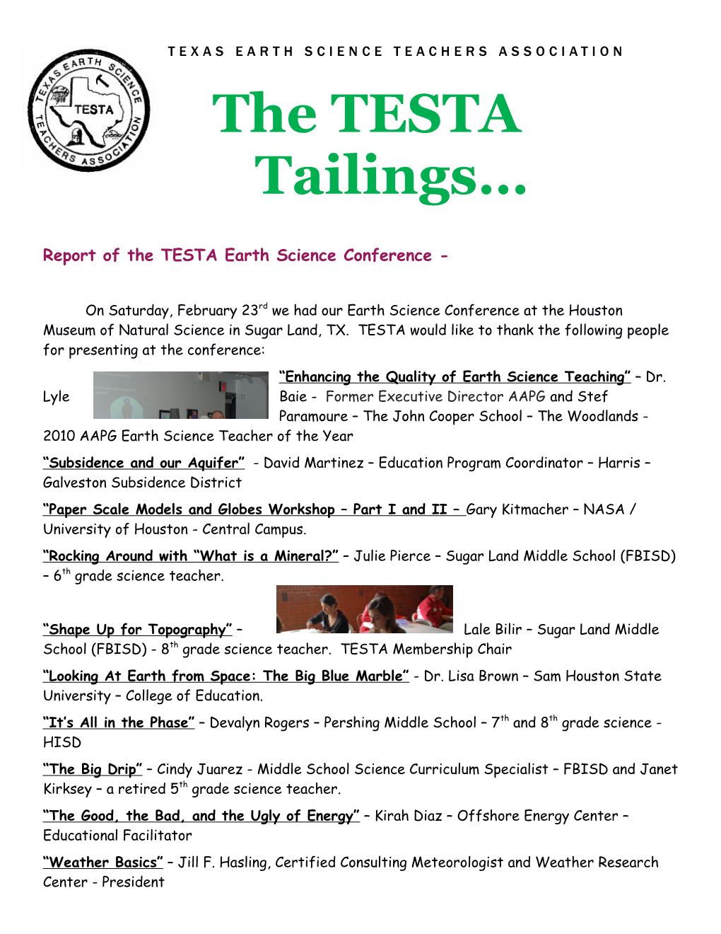 Texas Earth Science Teachers Association