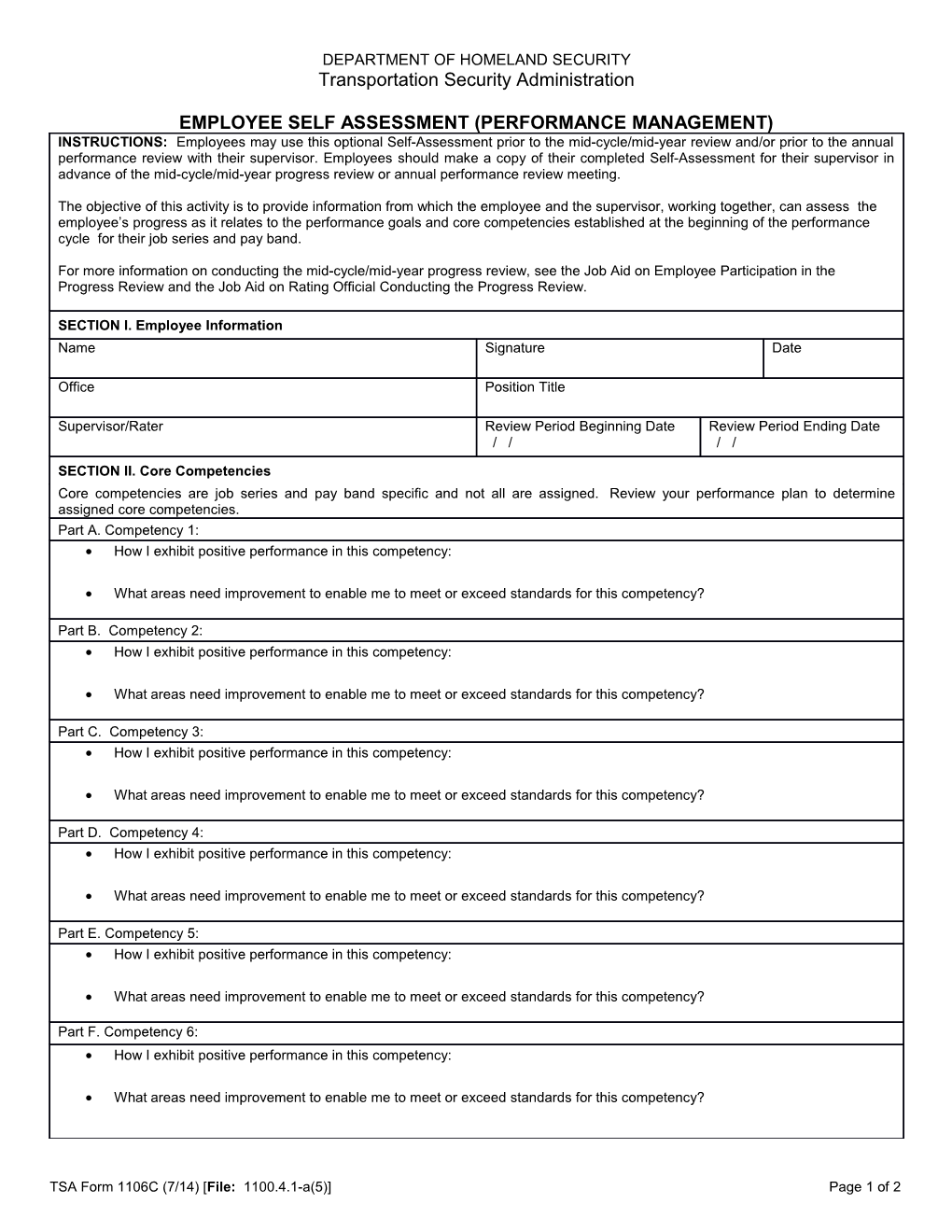 Employee Self Assessment (Performance Mangement)