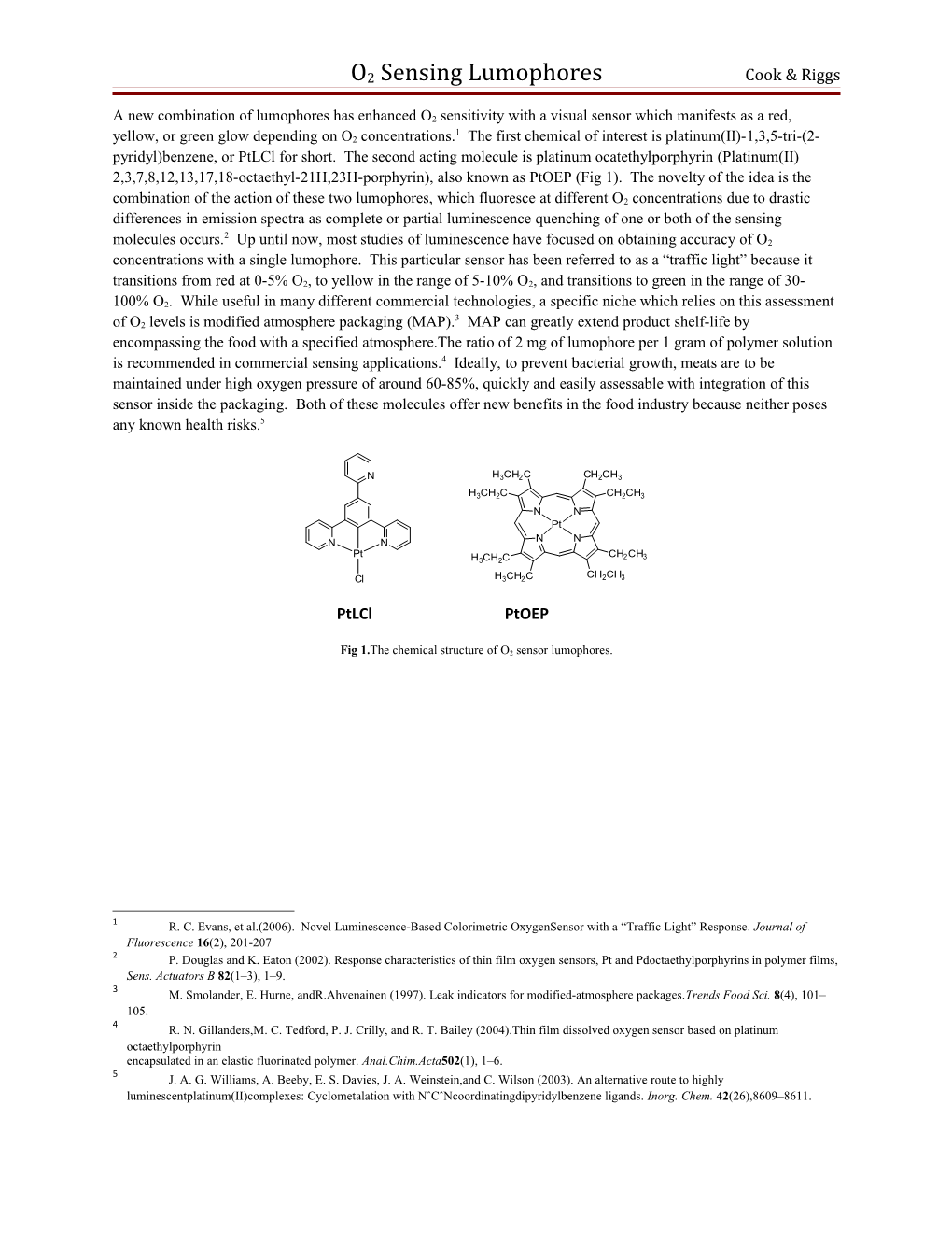 Fig 1.The Chemical Structure of O2 Sensor Lumophores