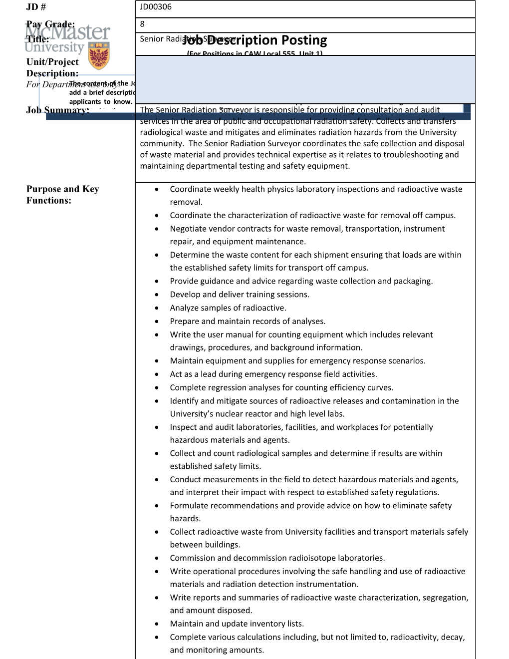 Coordinate Weekly Health Physics Laboratory Inspections and Radioactive Waste Removal