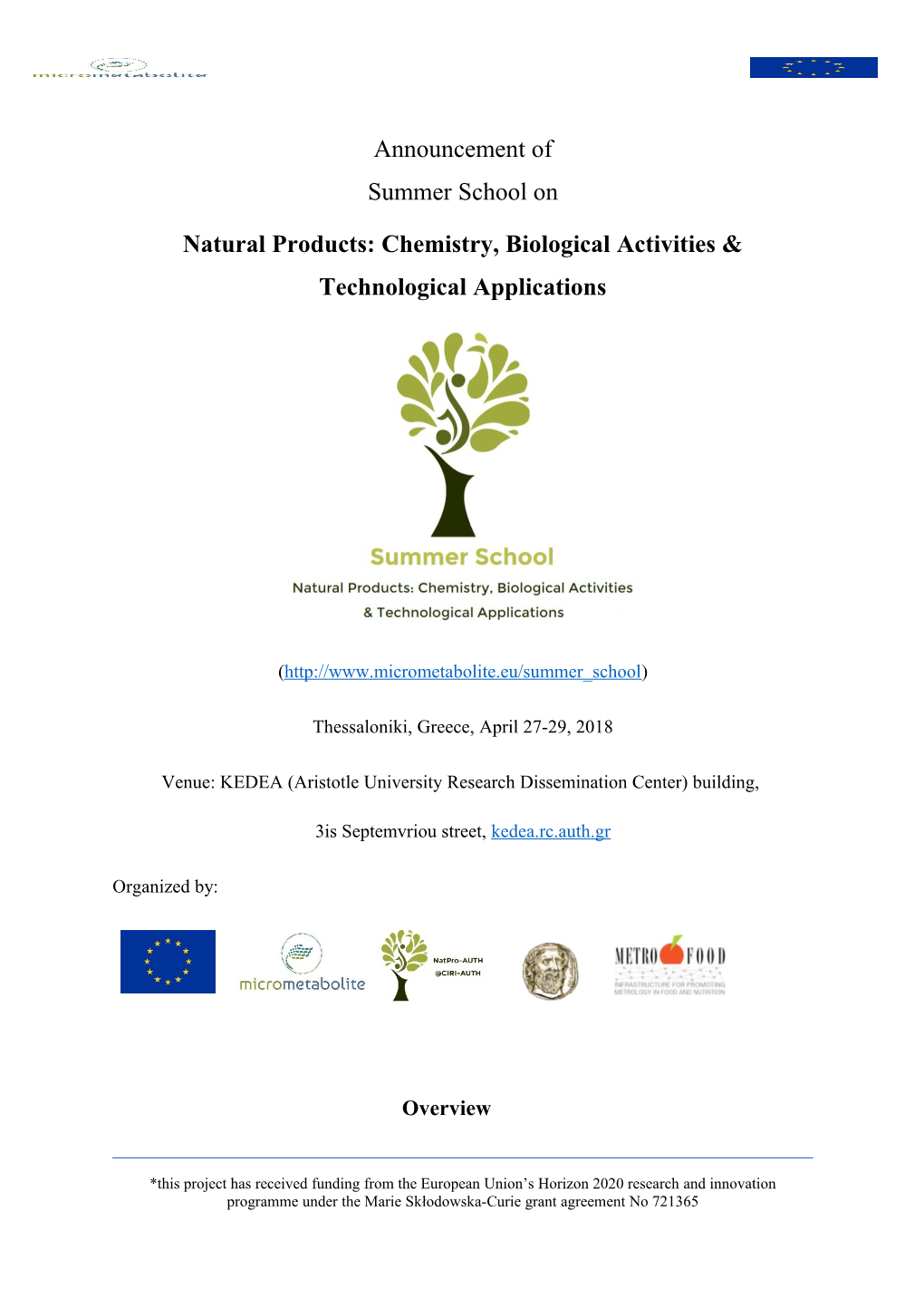 Natural Products: Chemistry, Biological Activities & Technological Applications