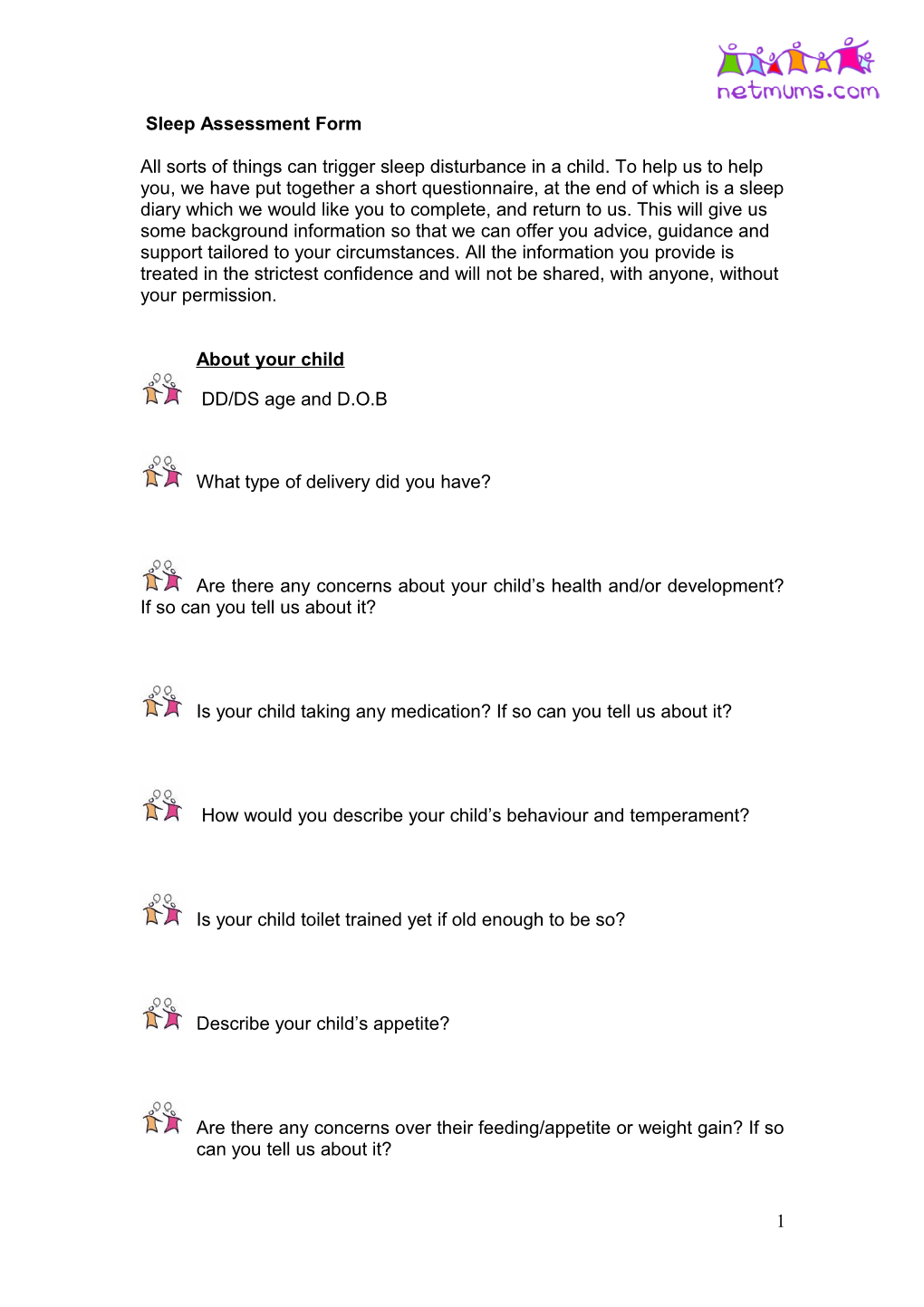 Sleep Assessment Form