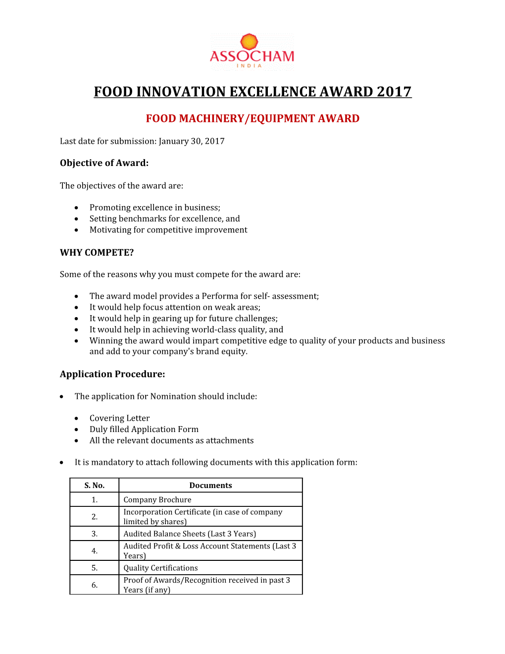Food Innovation Excellence Award 2017