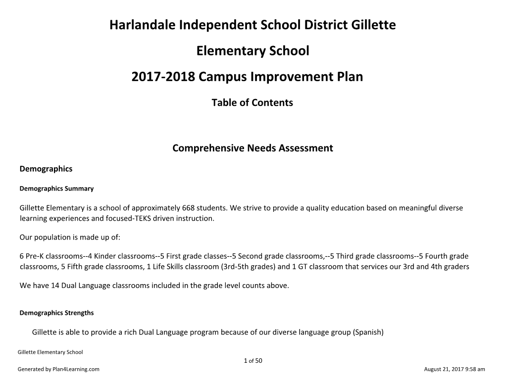 Harlandale Independent School District Gillette Elementary School