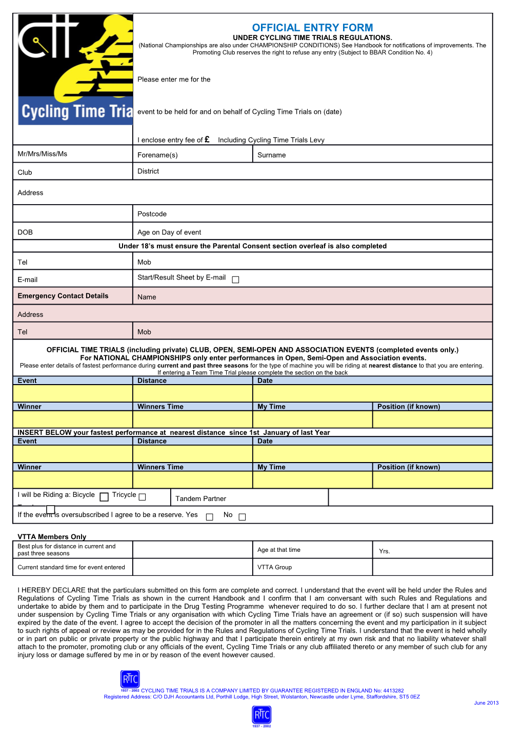 Under 18 S Must Ensure the Parental Consent Section Overleaf Is Also Completed