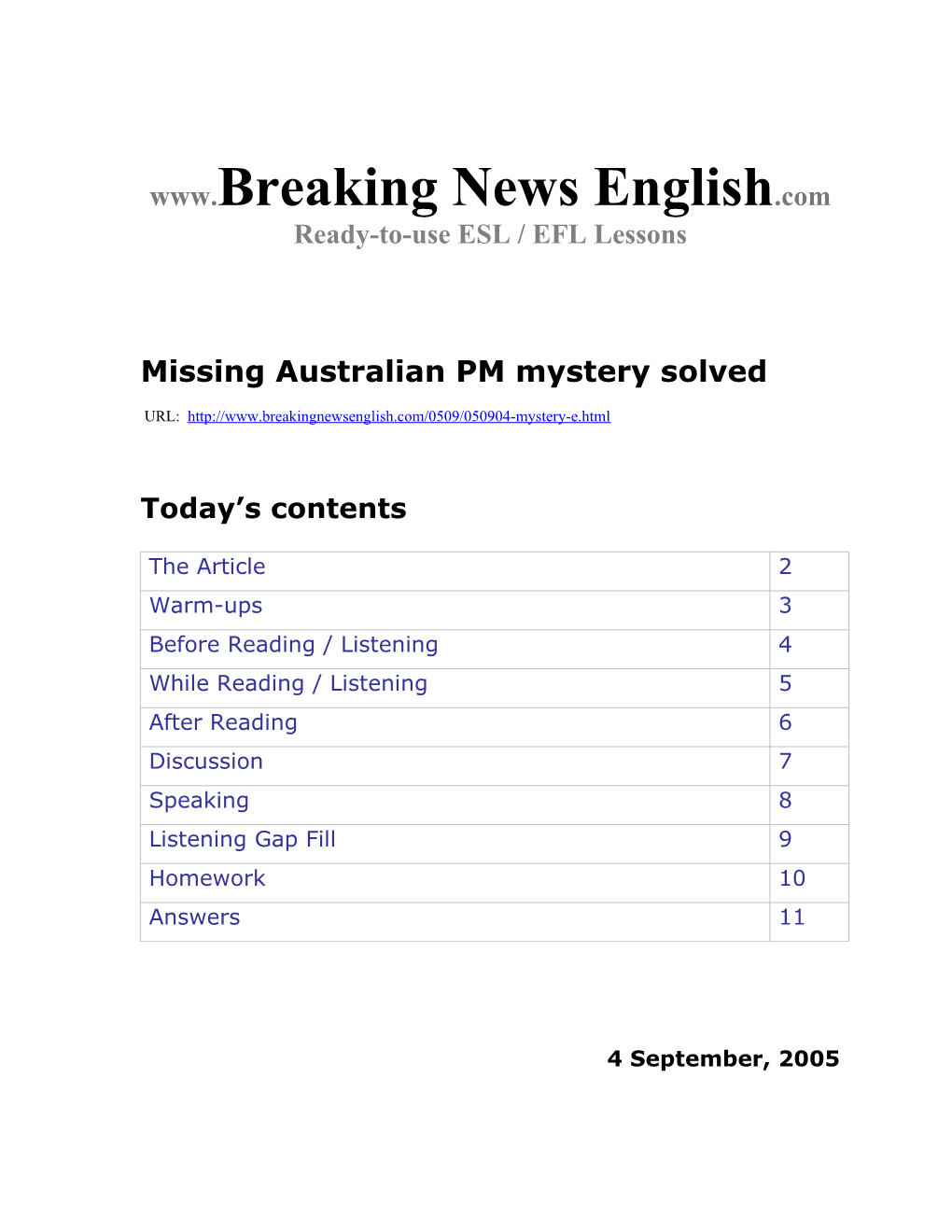 Missing Australian PM Mystery Solved