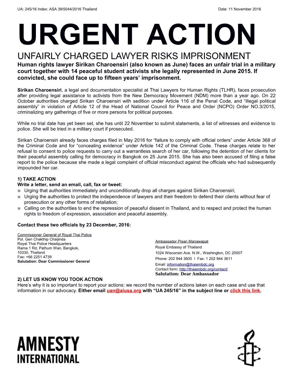 Unfairly Charged Lawyer Risks Imprisonment